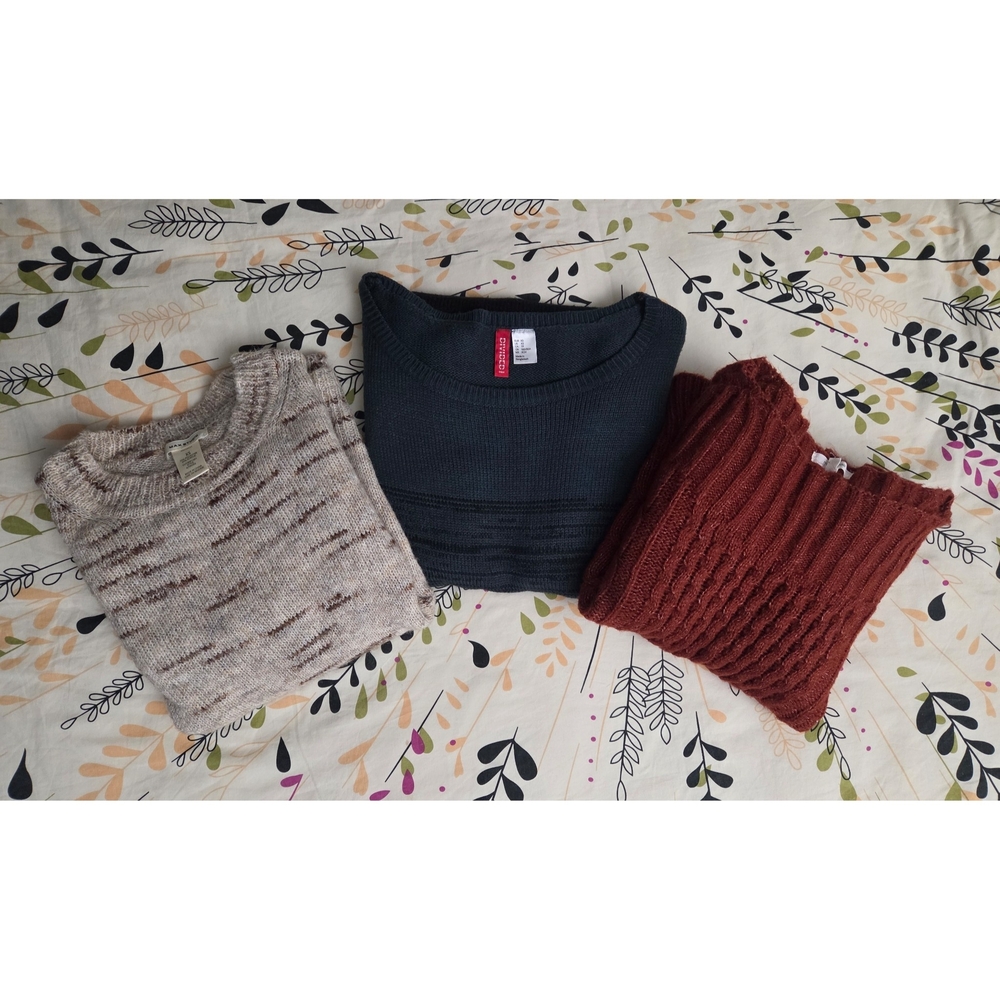 H&M Women's Sweater Trio - Black, Cream, Brown